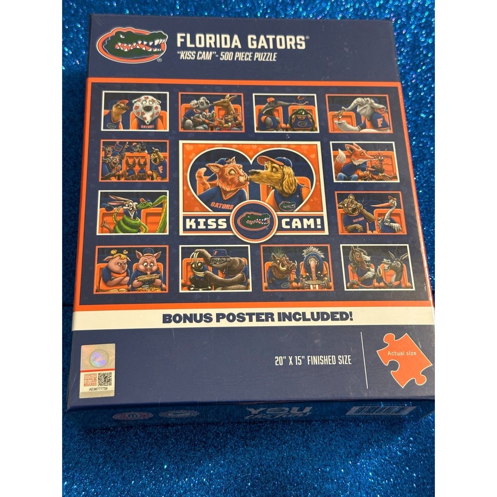 FLORIDA GATORS KISS CAM - 500 PC PUZZLE ~ 20" X 15" Finished Size +Bonus Poster